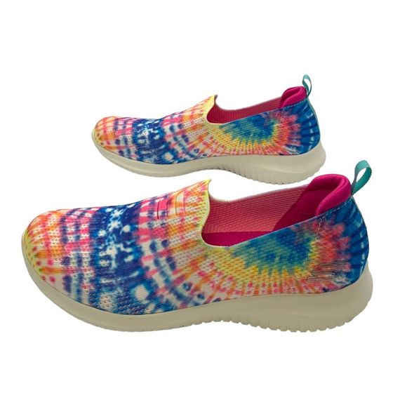 Skechers Ultra-Flex-Harmonious Slip-On Sneaker Rainbow Tie-Dye US Women's 10 - Picture 2 of 8